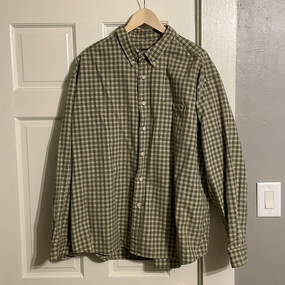 3XL green and white Eddie Bauer button up